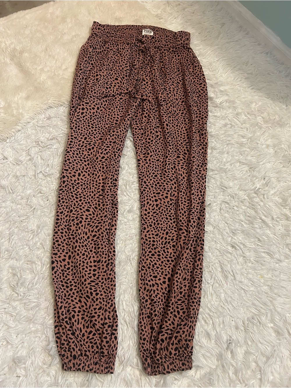 Victoria’s Secret PINK brown leopard print joggers pants woman’s XS